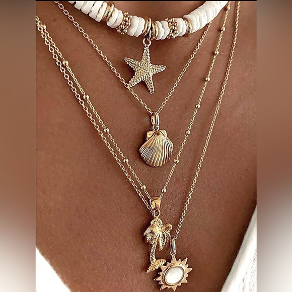 NEW! Multilayer necklace  🏝️ ☀️ ⭐️ 🐚 - Picture 3 of 3